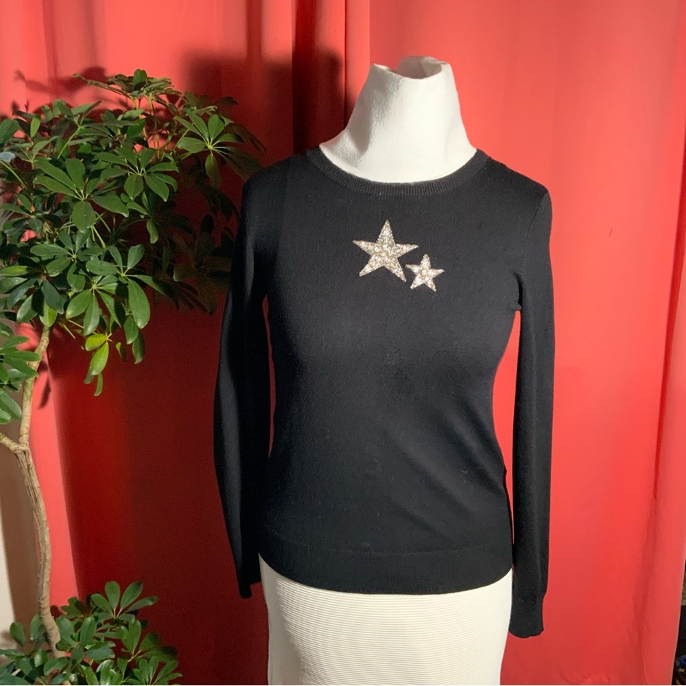 DKNY Black  Sweater with Silver Stars  small
